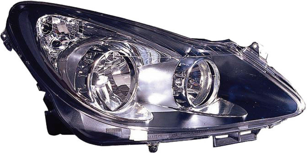 Proiettore Destro H7+h1-Elettrico-Senza Motore-Nero Per Opel/vauxhall Corsa (d) (OP0344913)