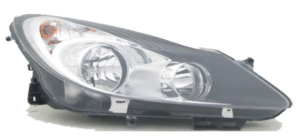 Proiettore Destro H7+h1-Elettrico-Con Motore-Nero Per Opel/vauxhall Corsa (d) (OP0344915)