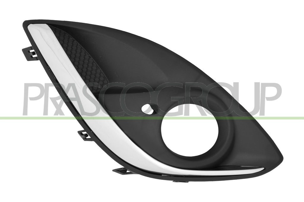 Griglia Destra Paraurti Anteriore Nera con Sede Fendi con Modanatura Cromata Per Opel/vauxhall Corsa (d) dal 2011 al 2014 (OP0352133AQ)
