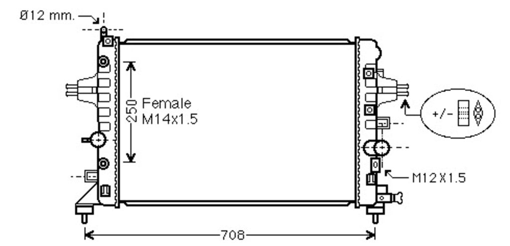 Radiatore Per Opel/vauxhall Astra H (a04) (OP410R008)