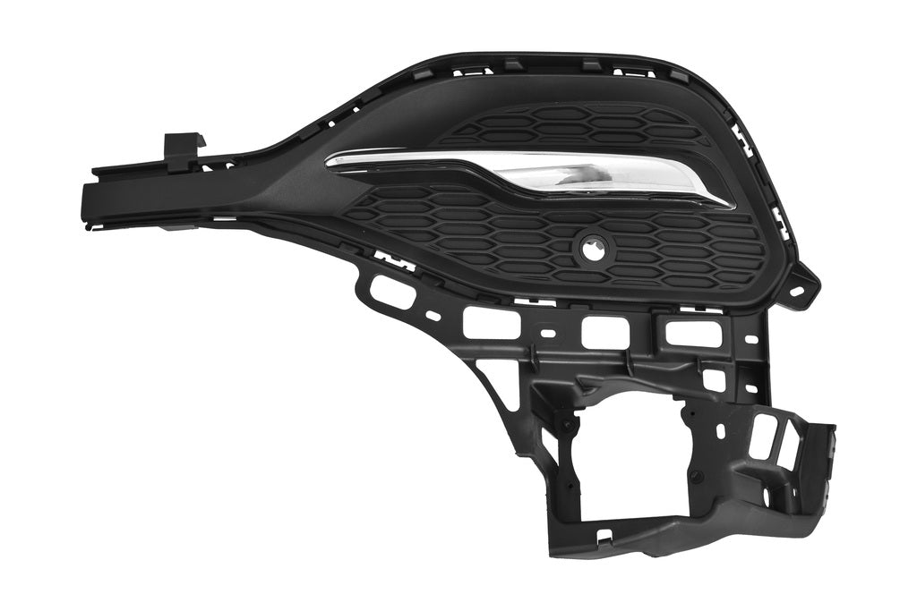 Griglia Sinistra Paraurti Anteriore-Nera-Con Modanatura Cromata-Con Foro Pdc+supporto Per Opel/vauxhall Grandland X (OP8302114)