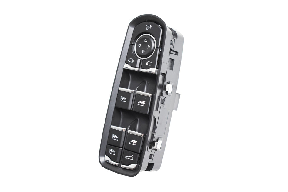 Pulsantiera Alzacristallo Porta Anteriore Sinistra-Nera-Bordo Cromato-4 Interruttori-13 Pins Per Porsche Cayenne (92a) (PR824WS04)