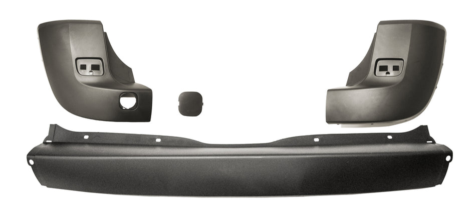 Kit Modanature Paraurti Posteriore-Nera-Goffrata-(destra+centrale+sinistra)-Con Tappo Copri Gancio Per Renault Scenic (RN0341255)