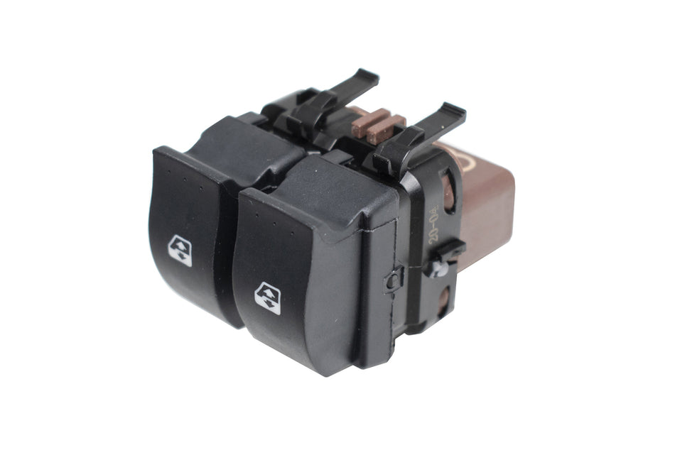 Pulsantiera Alzacristallo Porta Anteriore Sinistra-Nera-2 Interruttori-Connettore Marrone-10 Pins Per Renault Laguna (RN084WS04)