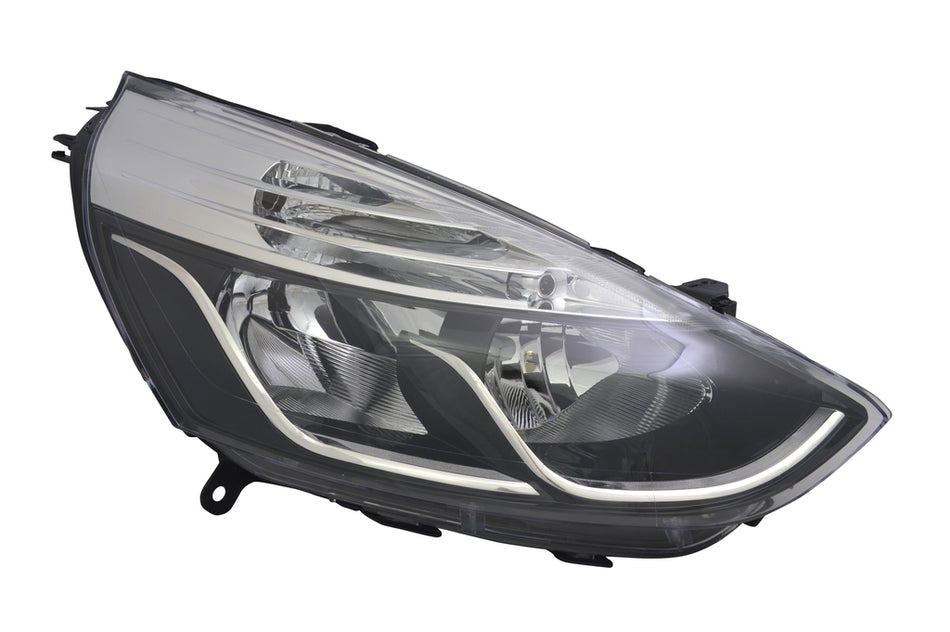 Proiettore Destro H1+h7-Elettrico-Con Motore-Nero-Bordo Cromato Per Renault Clio (RN3294913)
