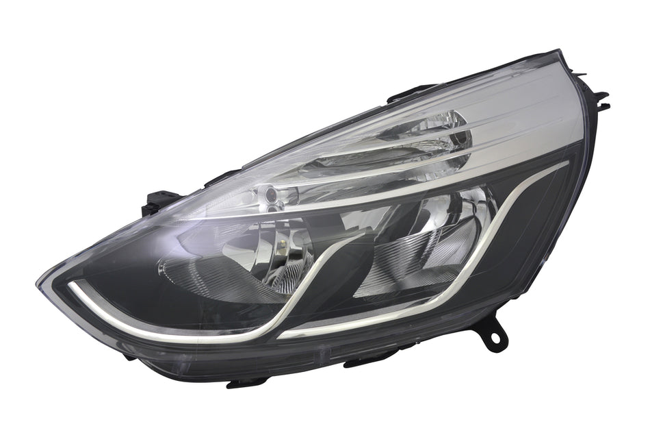 Proiettore Sinistro H1+h7-Elettrico-Con Motore-Nero-Bordo Cromato Per Renault Clio (RN3294914)