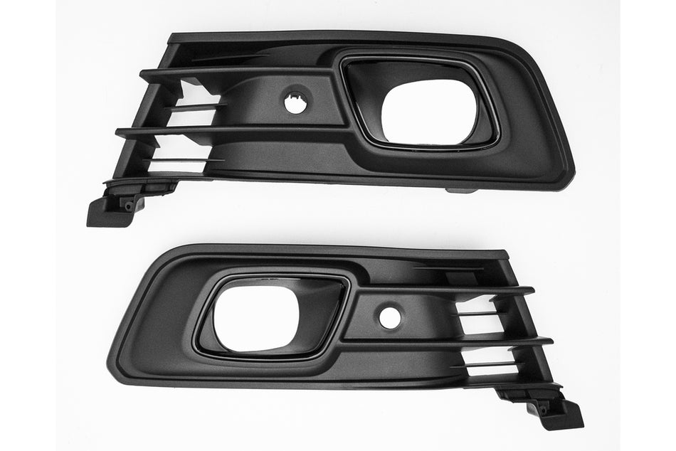 Kit Griglie Paraurti Anteriore-Nere-Con Sede Fendi-Con Fori Pdc+supporti-Con Cornici Nere Lucide-(destra+sinistra) Per Renault Captur (RN7022145)