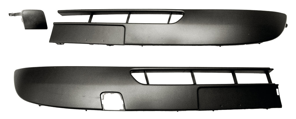 Kit Modanature Paraurti Anteriore Nera-Goffrata (destra+sinistra)-Con Tappo Gancio Per Renault Kangoo (RN9181243)