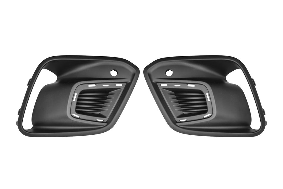 Kit Griglie Paraurti Anteriore-Nera-Goffrata-Con Foro Pdc+supporto-Senza Sede Fendi (destra+sinistra) Per Renault Kangoo Multispace (RN9242125)