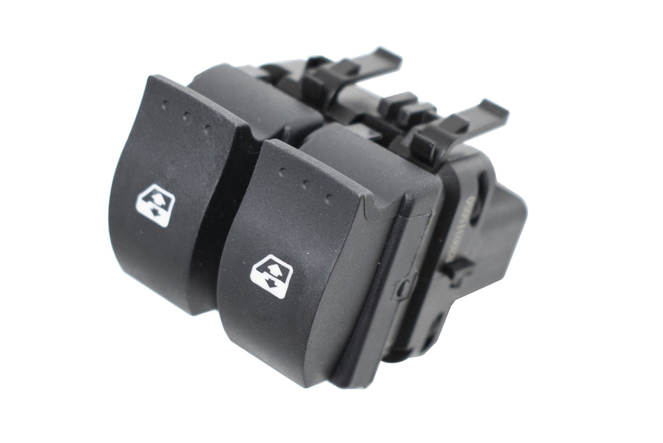 Pulsantiera Alzacristallo Porta Anteriore Destra-Nera-2 Interruttori-Connettore-Nero-10 Pins Per Renault Trafic (RN934WS03)