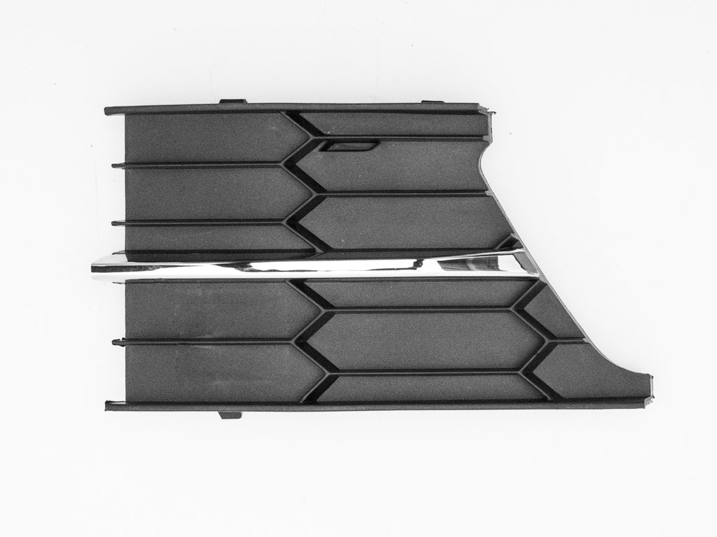 Griglia Sinistra Paraurti Anteriore-Nera-Con Modanatura Cromata Per Skoda Superb (SK4222134)