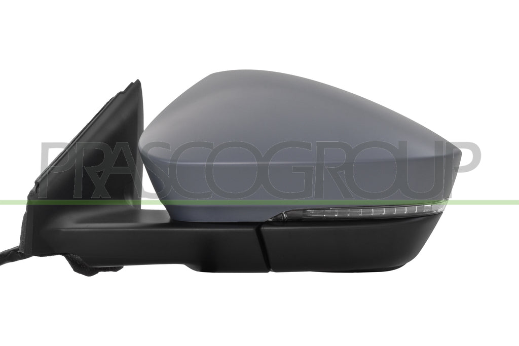 Specchietto Retrovisore Sinistro Elettrico con Primer Termico Chiudibile con Fanale con Luce Cortesia con Side Assist con Predisposizione Oscuramento Automatico Convesso 13 Pins Per Skoda Karoq dal 2017 al 2021 (SK7507384)