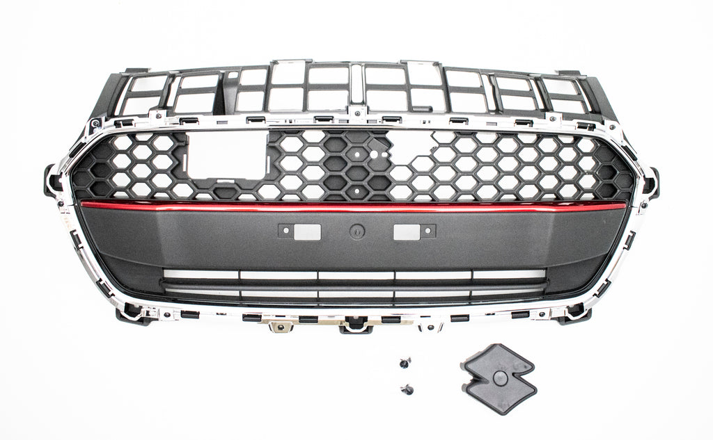 Griglia Radiatore-Nera-Con Modanatura Rossa-Con Cornice Cromata Mod. Boosterjet Per Suzuki Swift (SZ0392021)
