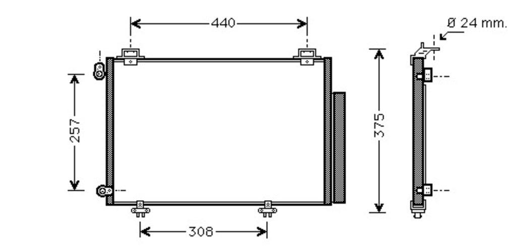 Condensatore Per Toyota Yaris (TY320C001)