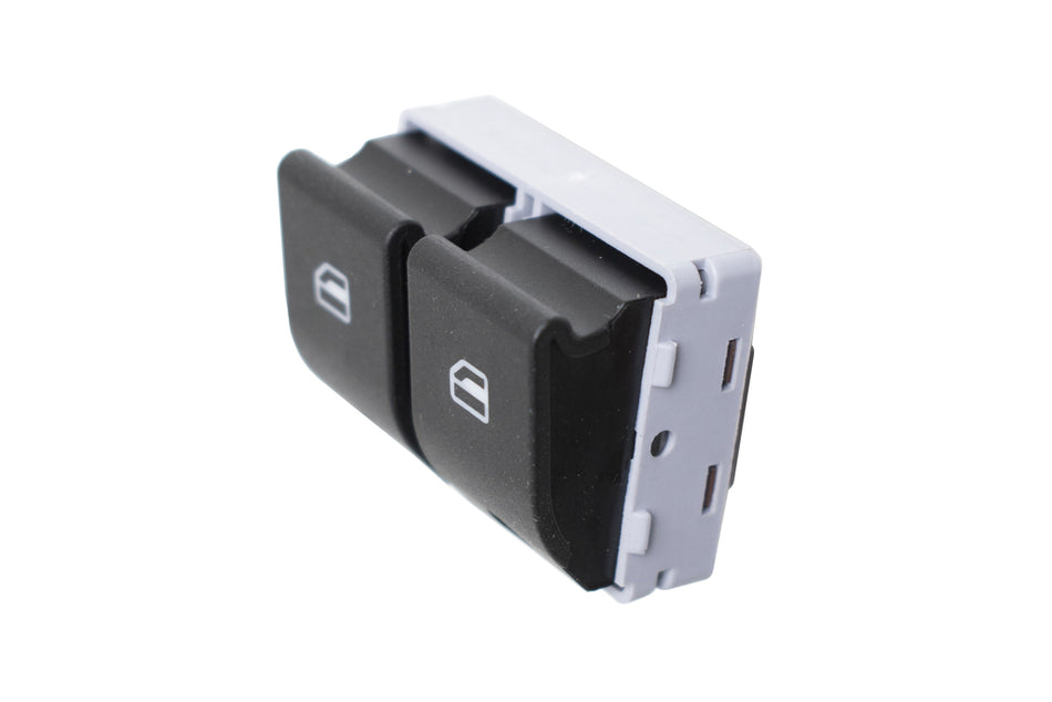 Pulsantiera Alzacristallo Porta Anteriore Sinistra-Nera-2 Interruttori Per Finestrino Posteriore Destro E Sinistro-Senza Funzione Chiusura Automatica-4 Pins Per Volkswagen Polo (VG021WS04)