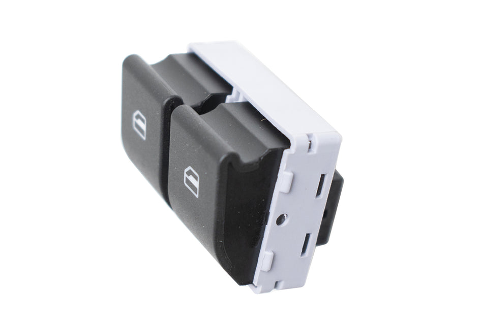 Pulsantiera Alzacristallo Porta Anteriore Sinistra-Nera-2 Interruttori Per Finestrino Anteriore Destro E Sinistro-Con Funzione Chiusura Automatica-4 Pins Per Volkswagen Polo (VG022WS04)