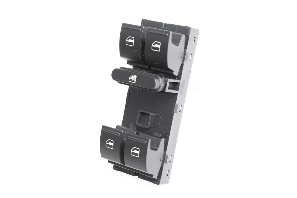 Pulsantiera Alzacristallo Porta Anteriore Sinistra-Nera-4 Interruttori-Con Luci Rosse-10 Pins Per Volkswagen Golf V (VG036WS04)
