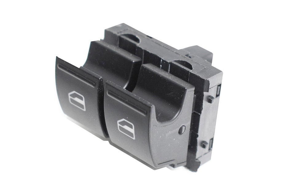Pulsantiera Alzacristallo Porta Anteriore Sinistra-Nera-2 Interruttori-Con Luci Verdi-4 Pins Per Volkswagen Golf V (VG036WS14)