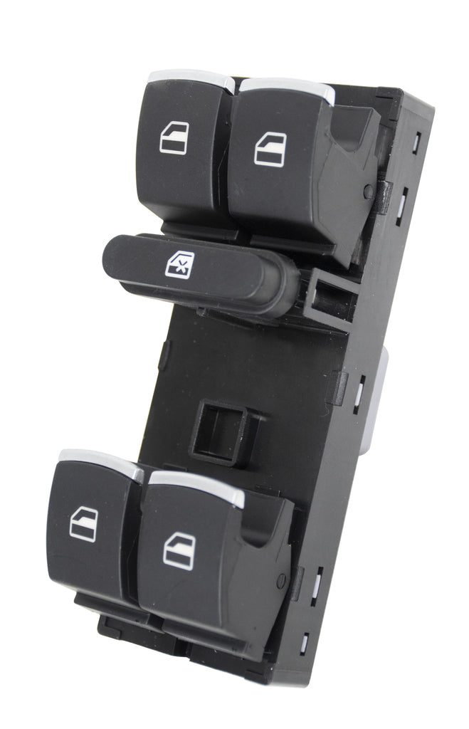 Pulsantiera Alzacristallo Porta Anteriore Sinistra-Nera-Bordo Cromato-4 Interruttori-10 Pins Per Volkswagen Tiguan (VG809WS14)