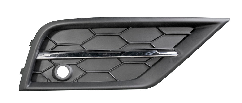 Griglia Destra Paraurti Anteriore-Superiore-Nera-Con Modanatura Cromata-Con Fori Pdc+supporti Per Volkswagen Tiguan (VG8102103)