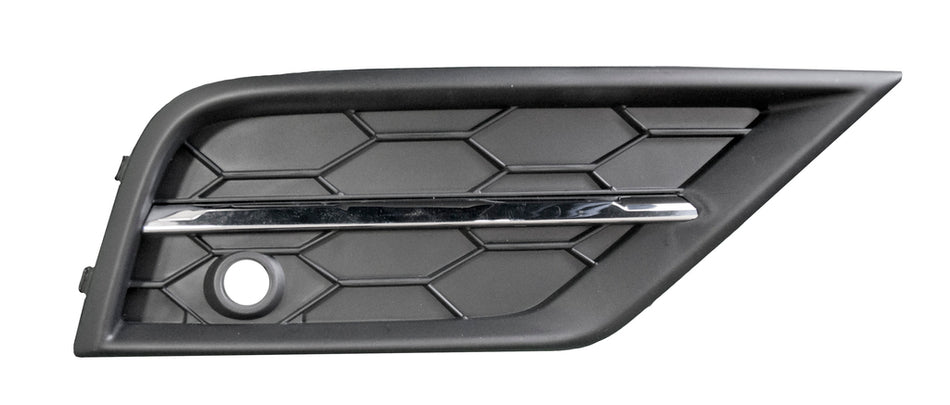 Griglia Destra Paraurti Anteriore-Superiore-Nera-Con Modanatura Cromata-Con Fori Pdc+supporti Per Volkswagen Tiguan (VG8102103)
