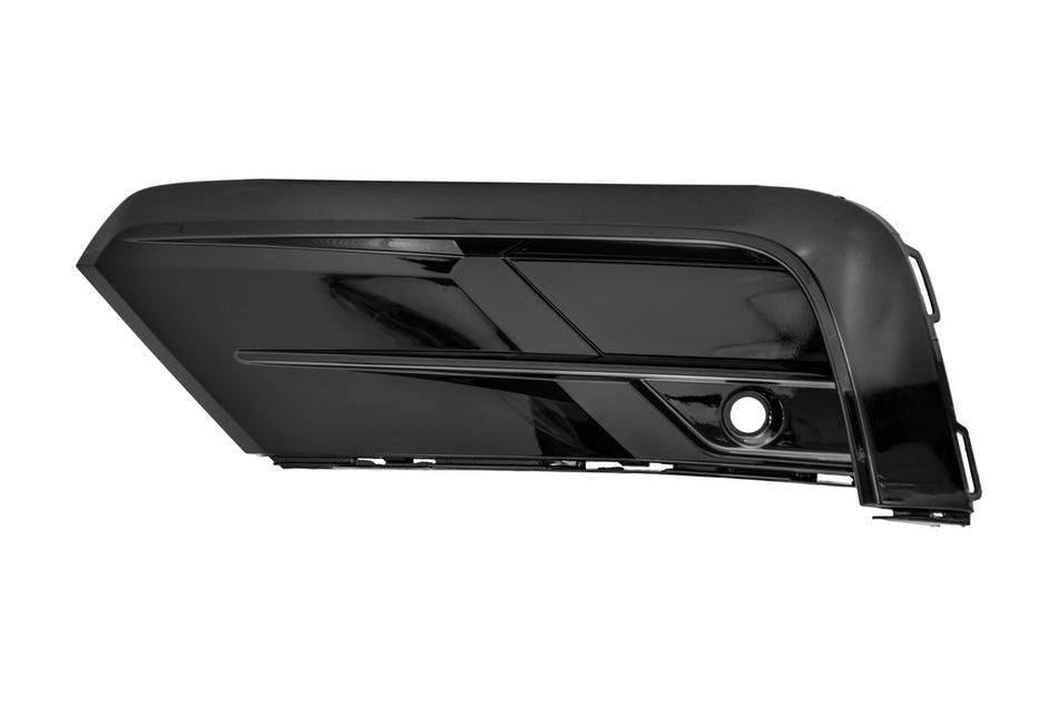 Griglia Sinistra Paraurti Anteriore-Superiore-Nera-Lucida-Con Foro Pdc+supporto Per Volkswagen Tiguan R-Line (VG8112124)