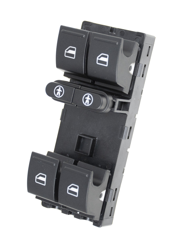 Pulsantiera Alzacristallo Porta Anteriore Sinistra-Nera-4 Interruttori-10 Pins Per Volkswagen Touareg (7l) (VG817WS04)