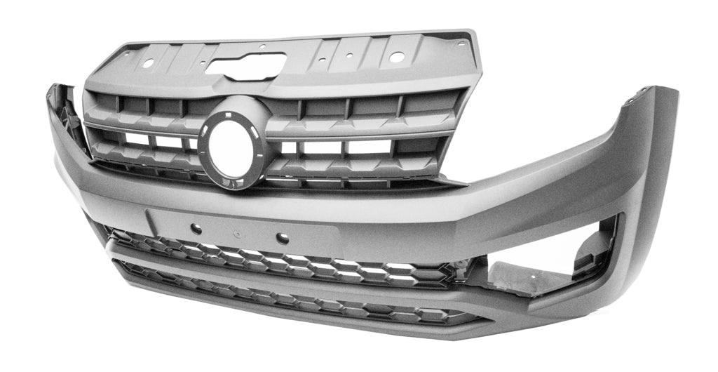 Paraurti Anteriore-Nero-Goffrato-Con Griglia Radiatore E Griglia-Centrale Per Volkswagen Amarok (VG8421001)