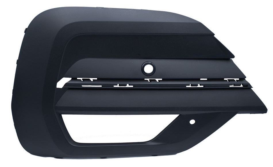 Griglia Destra Paraurti Anteriore-Nera-Goffrata-Con Fori Modanatura-Con Sede Fendi-Con Foro Pdc+supporto-Con Traccia Park Assist Per Volkswagen T6.1 Kombi/caravelle (VG9232125)