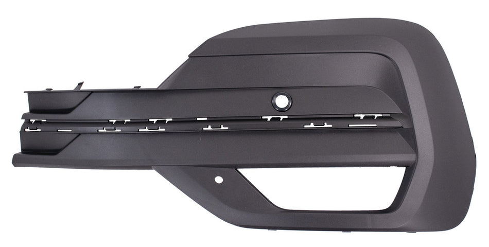 Griglia Sinistra Paraurti Anteriore-Nera-Goffrata-Con Fori Modanatura-Con Sede Fendi-Con Foro Pdc+supporto-Con Traccia Park Assist Per Volkswagen T6.1 Kombi/caravelle (VG9232126)